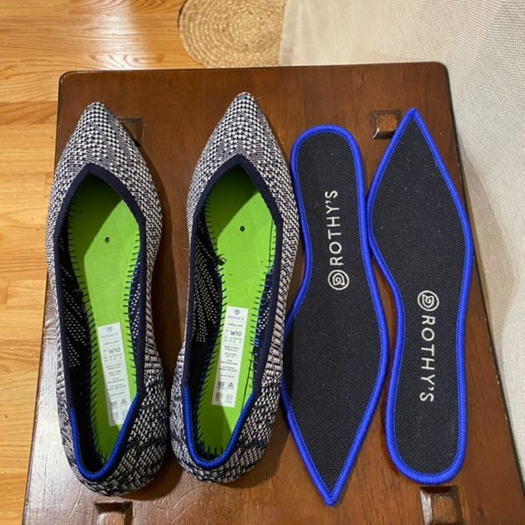 NIB Retired Rothy's Blue and White Herringbone Size 10 - Picture 3 of 4